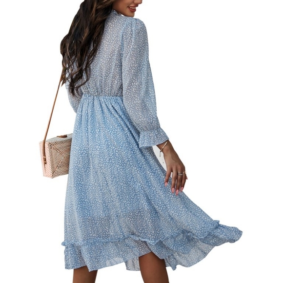 Boho floral midi dress with ruffle detail - Picture 4 of 4